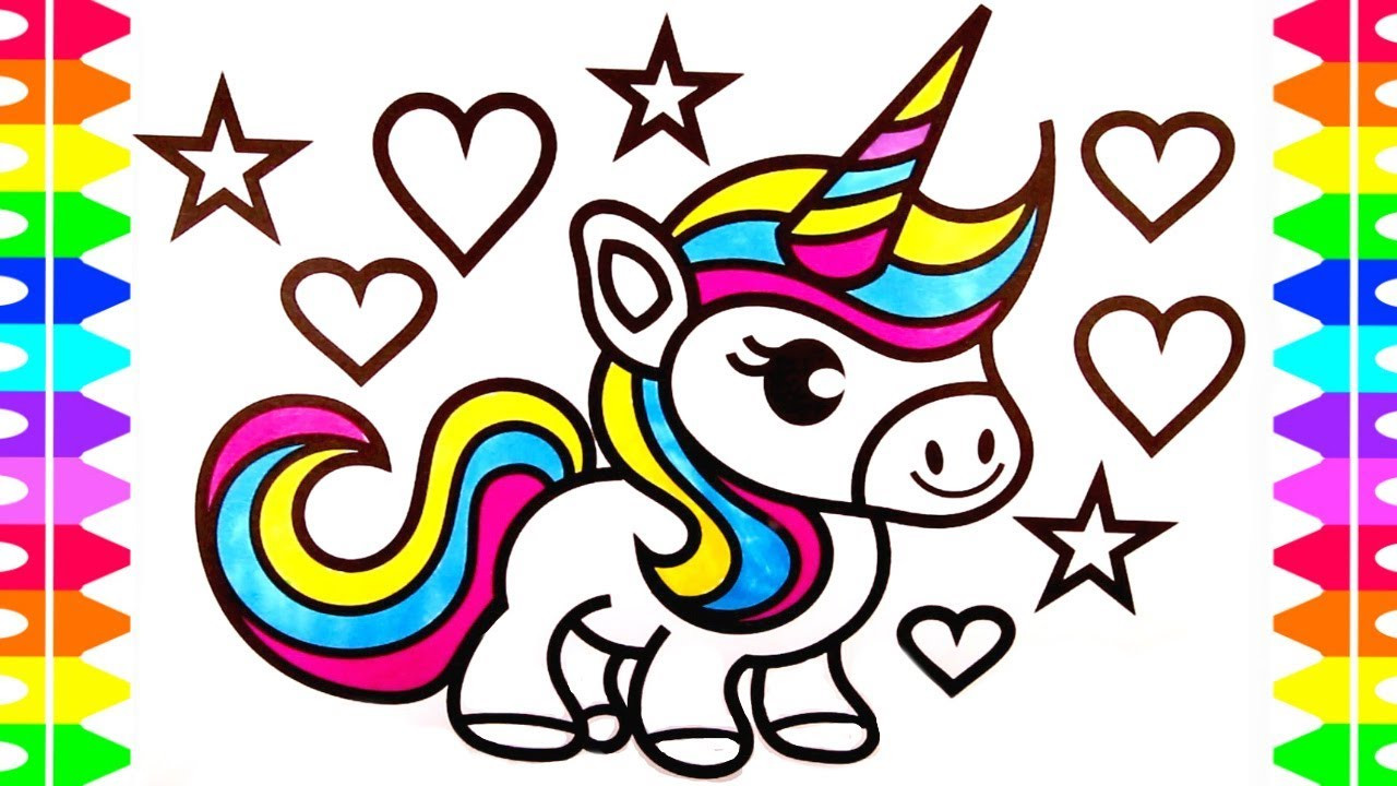 Coloring Pages For Kids Unicorn
 Cute Unicorn Coloring Page for Kids Learn How to Draw a