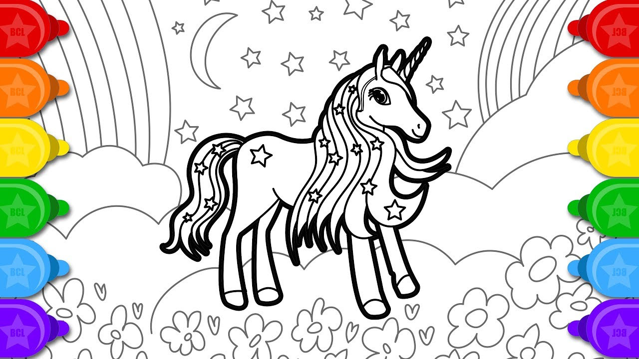 Coloring Pages For Kids Unicorn
 Glitter Unicorn that s pretty Coloring and Drawing for