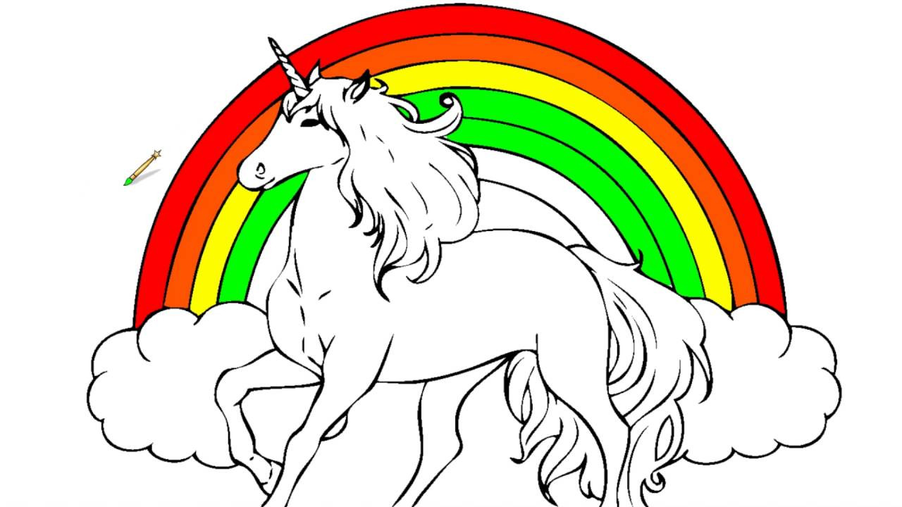 Coloring Pages For Kids Unicorn
 Rainbow Unicorn Coloring Pages