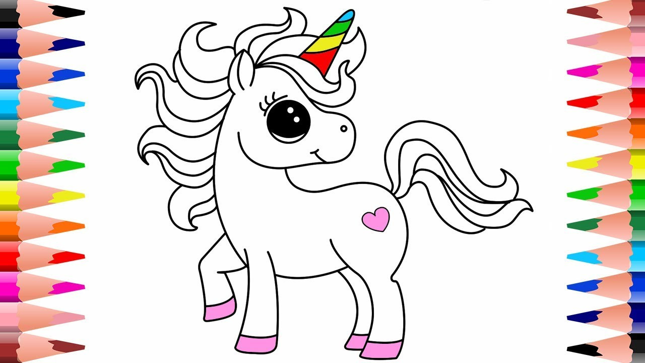 Coloring Pages For Kids Unicorn
 How To Draw And Colour Unicorn Colouring Pages For Kids