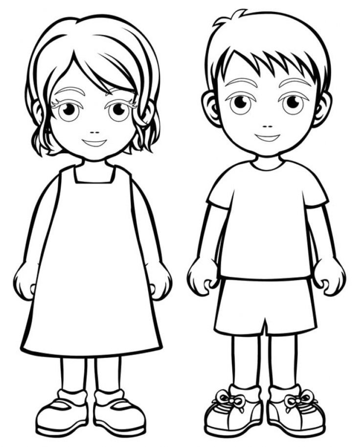 Coloring Pages For Kindergarten Boys
 Boy Girl Coloring Page Boys And Girls Wear Colouring Pages