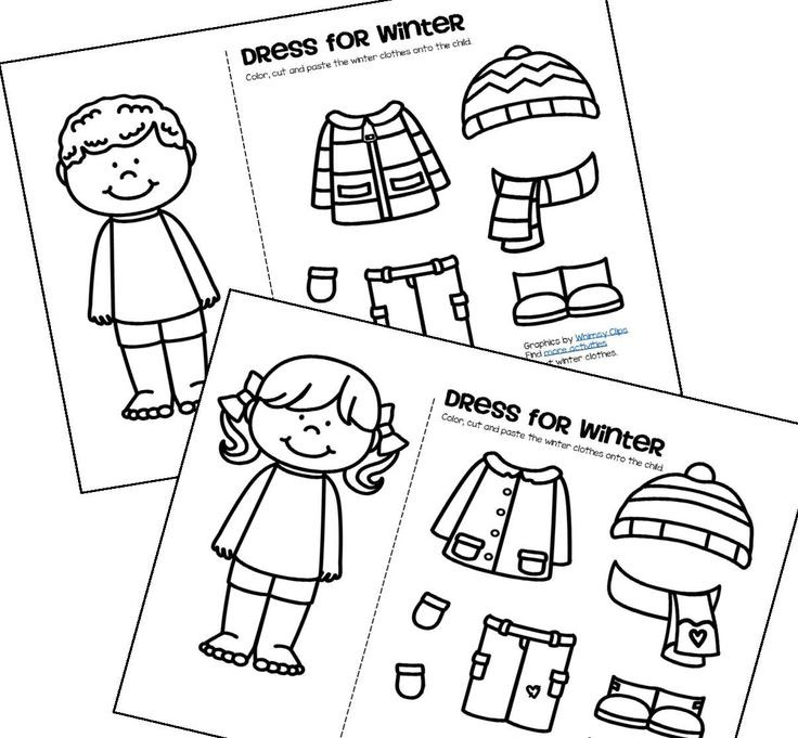 Coloring Pages For Kindergarten Boys
 Winter Clothes Dress Boy and Girl Free