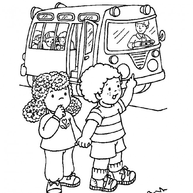 Coloring Pages For Kindergarten Boys
 Coloriage Bus d école Maternelle dessin gratuit à imprimer