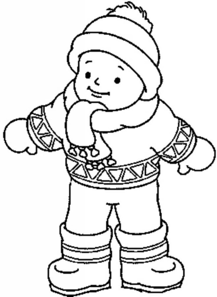 Coloring Pages For Kindergarten Boys
 Winter Clothes Coloring Page Preschool