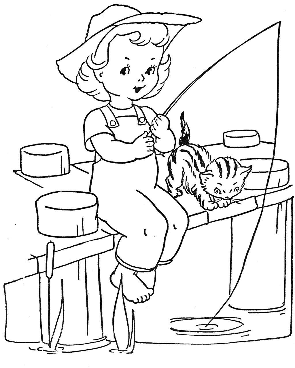 Coloring Pages For Little Girls
 little girl fishing coloring pages Google Search
