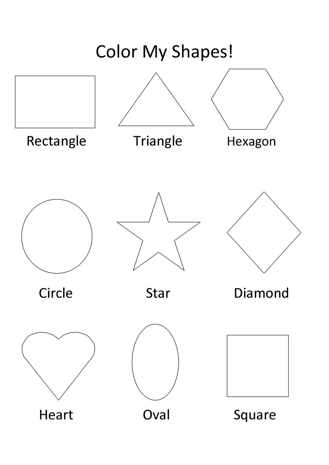 Coloring Pages For Toddlers Shapes
 KALEIDOSCOPE KIDS Shape Kit