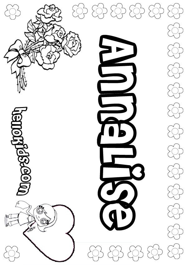 Coloring Pages Girls Names
 girls name coloring pages Annalise girly name to color
