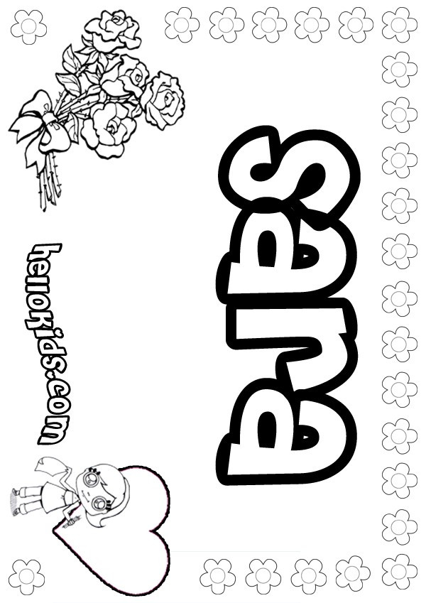 Coloring Pages Girls Names
 girls name coloring pages Sara girly name to color