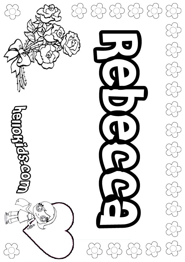 Coloring Pages Girls Names
 girls name coloring pages Rebecca girly name to color