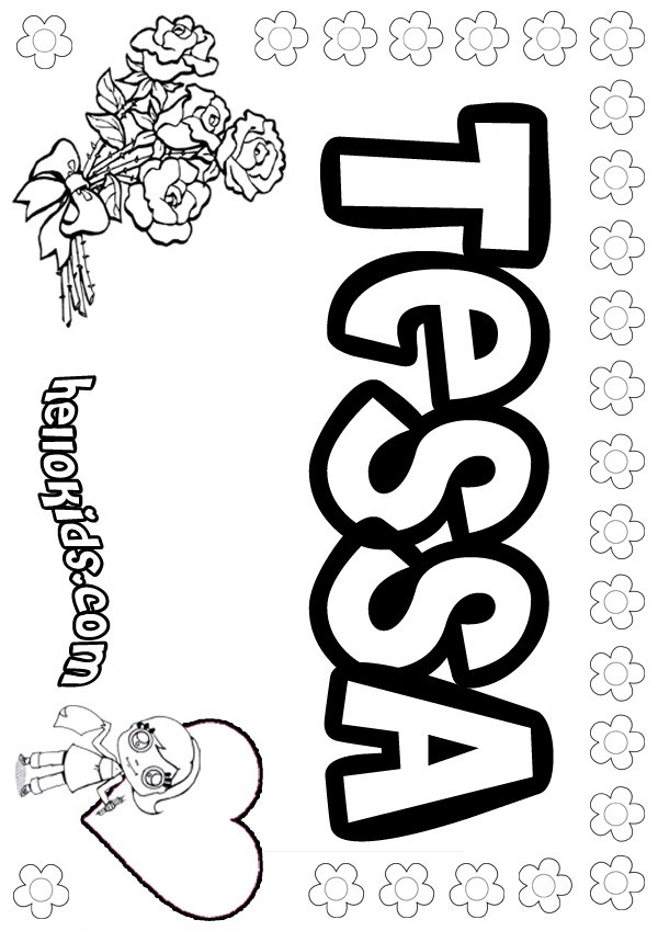 Coloring Pages Girls Names
 girls name coloring pages Tessa girly name to color