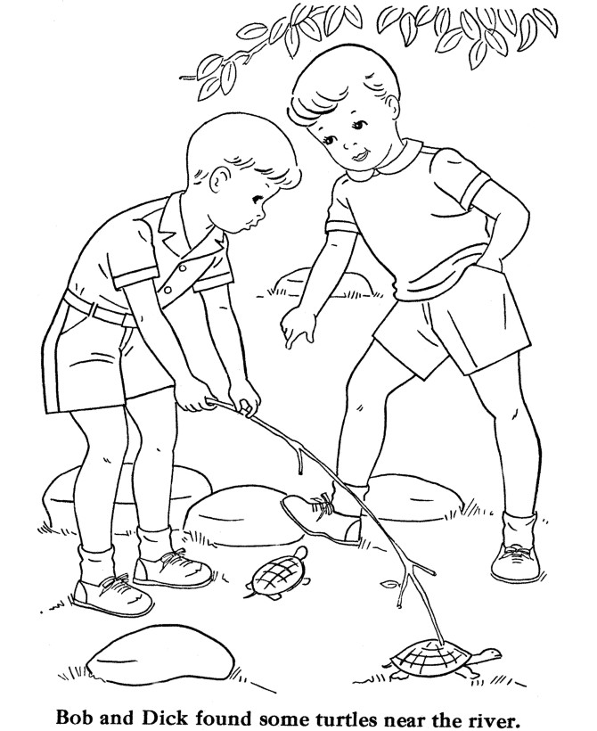 Coloring Pages Kidsboys.Com
 BlueBonkers Boy Coloring Pages play with turtles Free