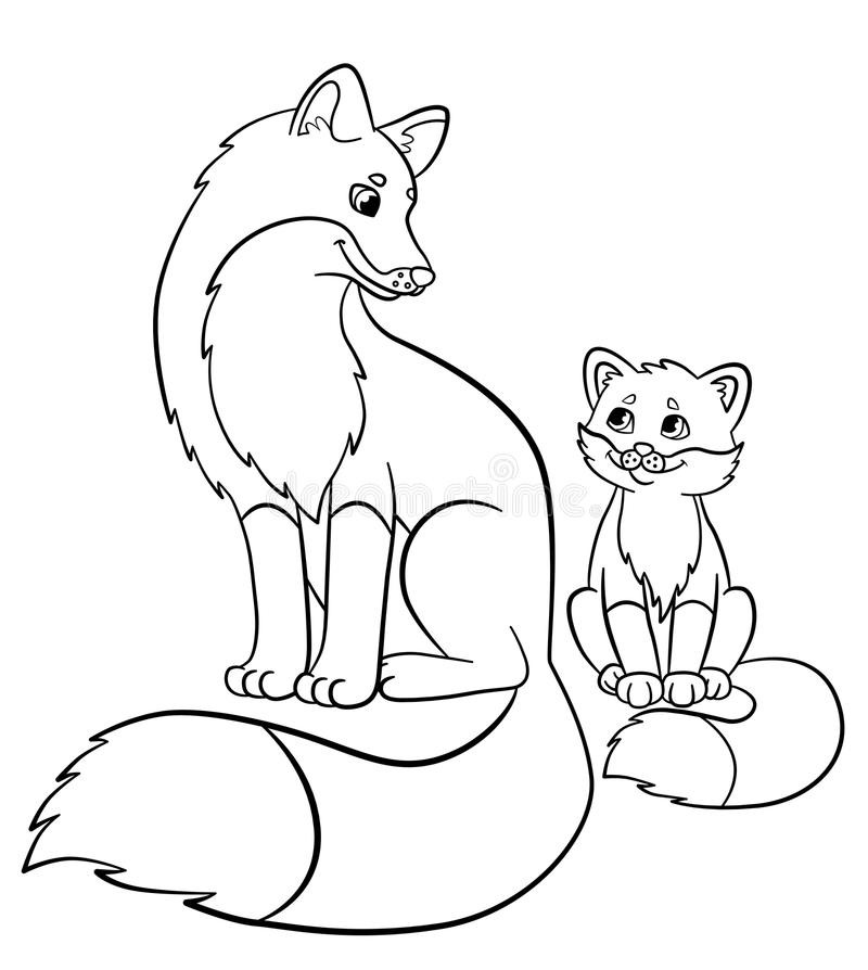 Coloring Pages Of Baby Animals
 Coloring Pages Wild Animals Mother Fox With Her Little