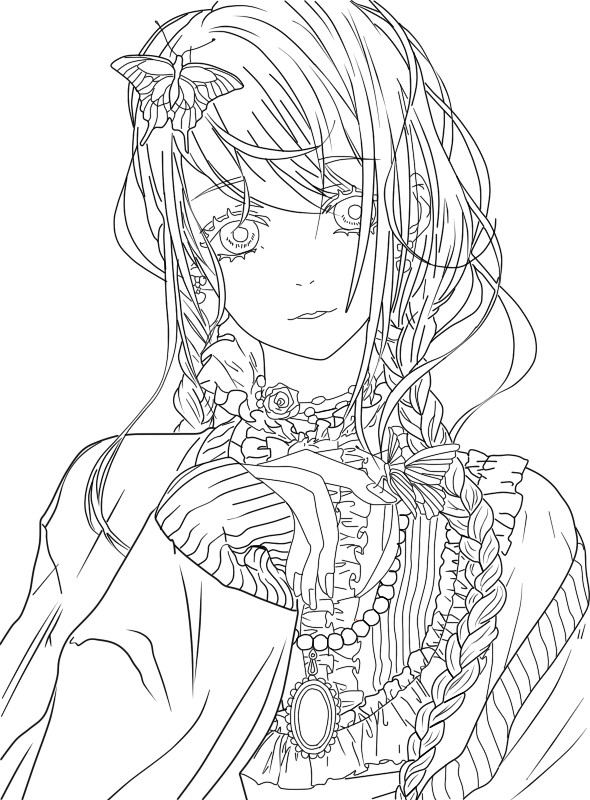 Coloring Pages Of Cute Girls
 Cute Girl Lineart by FabiNeko Coloring pages