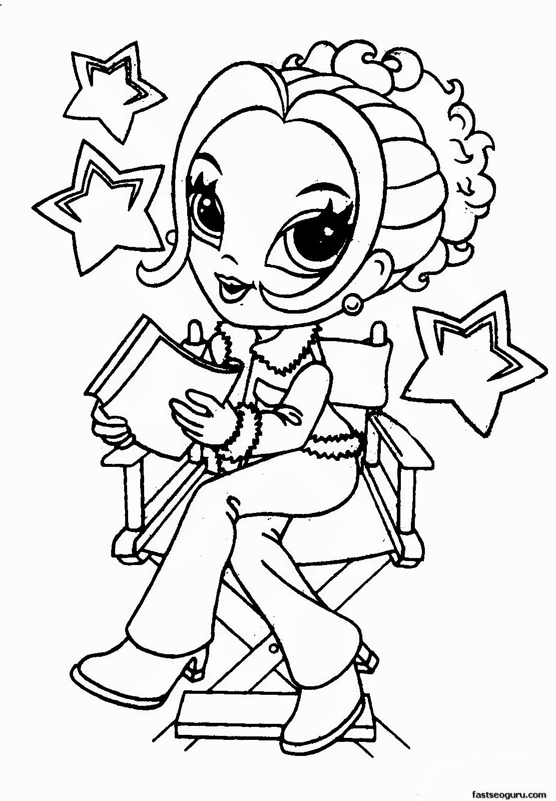 Coloring Pages Of Cute Girls
 lisa frank coloring pages animals Free Coloring Pages