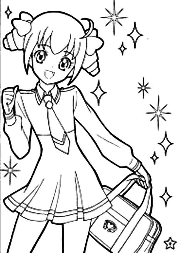 Coloring Pages Of Cute Girls
 Cute Girl Anime Character Coloring Page