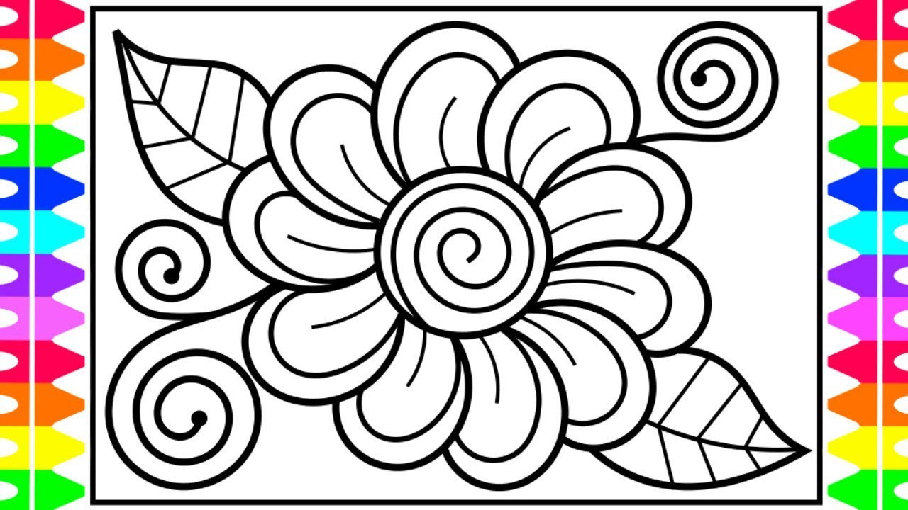 Coloring Pages Of Flowers For Kids
 How to Draw a Flower Step by Step for Kids 🌺🌸🌼 Flower