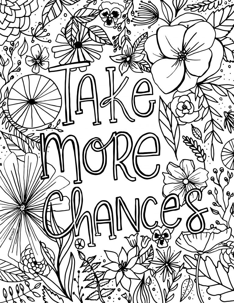 Coloring Pages Of Flowers For Kids
 Free Encouragement Flower Coloring Page Printable