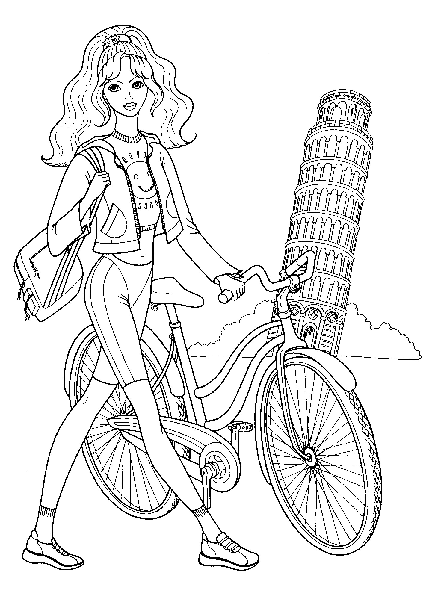 Coloring Pages To Print For Girls
 Fashionable girls coloring pages 7