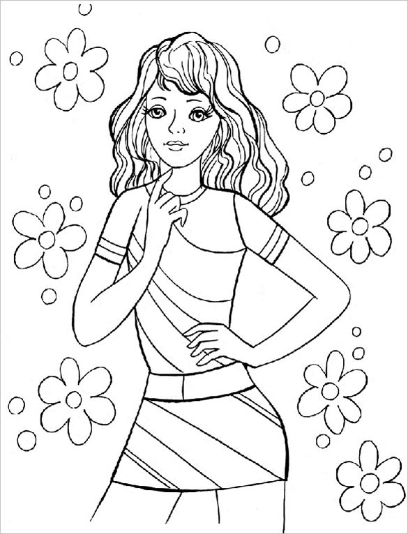Coloring Pages To Print For Girls
 20 Teenagers Coloring Pages PDF PNG