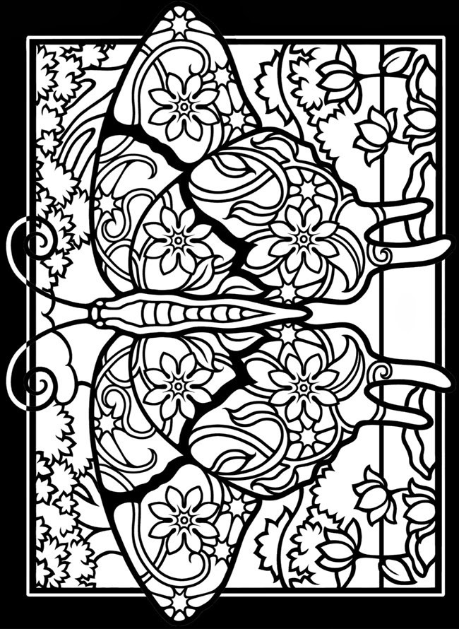 Coloring Sheet For Adults
 EXPOSE HOMELESSNESS FANCY STAINED GLASS WINDOW BUTTERFLY