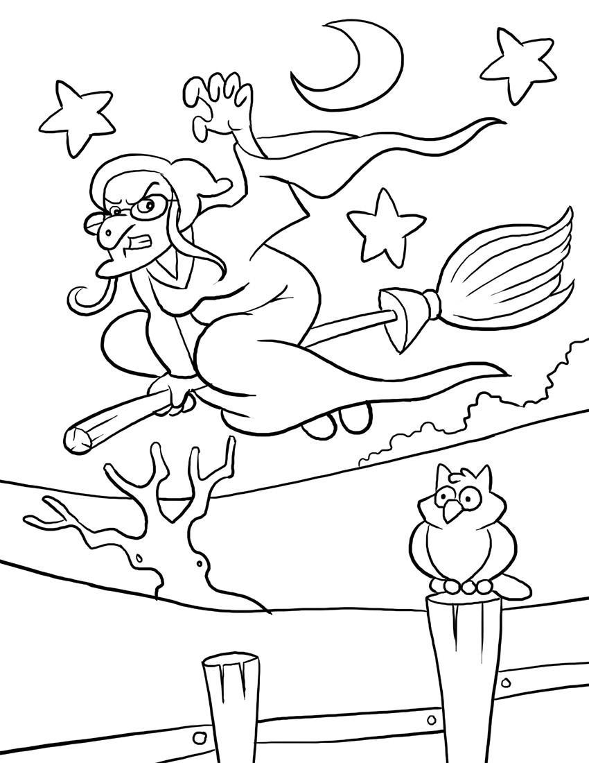 Coloring Sheets For Kids Halloween
 Free Printable Witch Coloring Pages For Kids