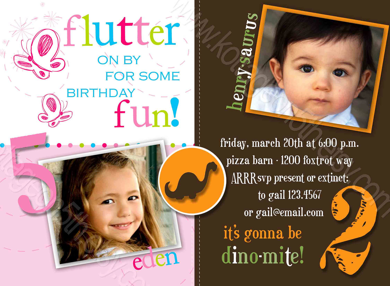 Combined Birthday Party Invitations
 Joint Birthday Party Invitations – Bagvania FREE Printable