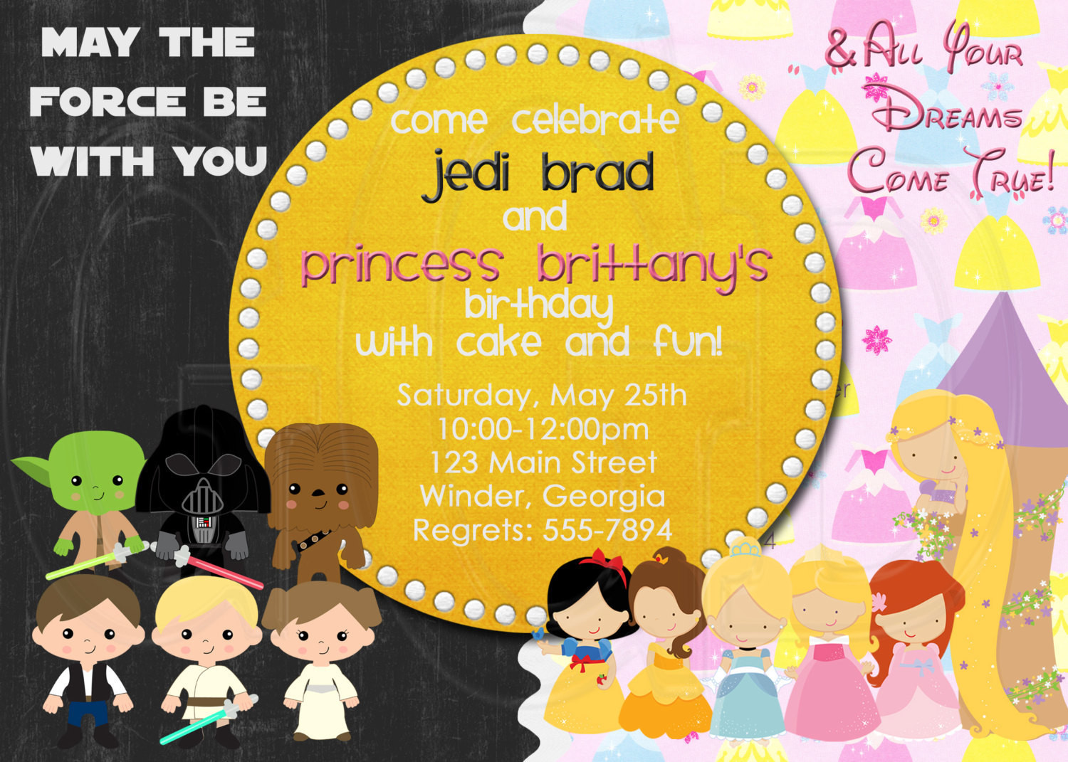 Combined Birthday Party Invitations
 Twins Joint Birthday Party Invitation Digital File