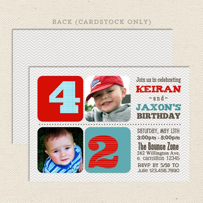 Combined Graduation Party Ideas
 Chevron Joint Birthday Party Invitations – Lil Sprout