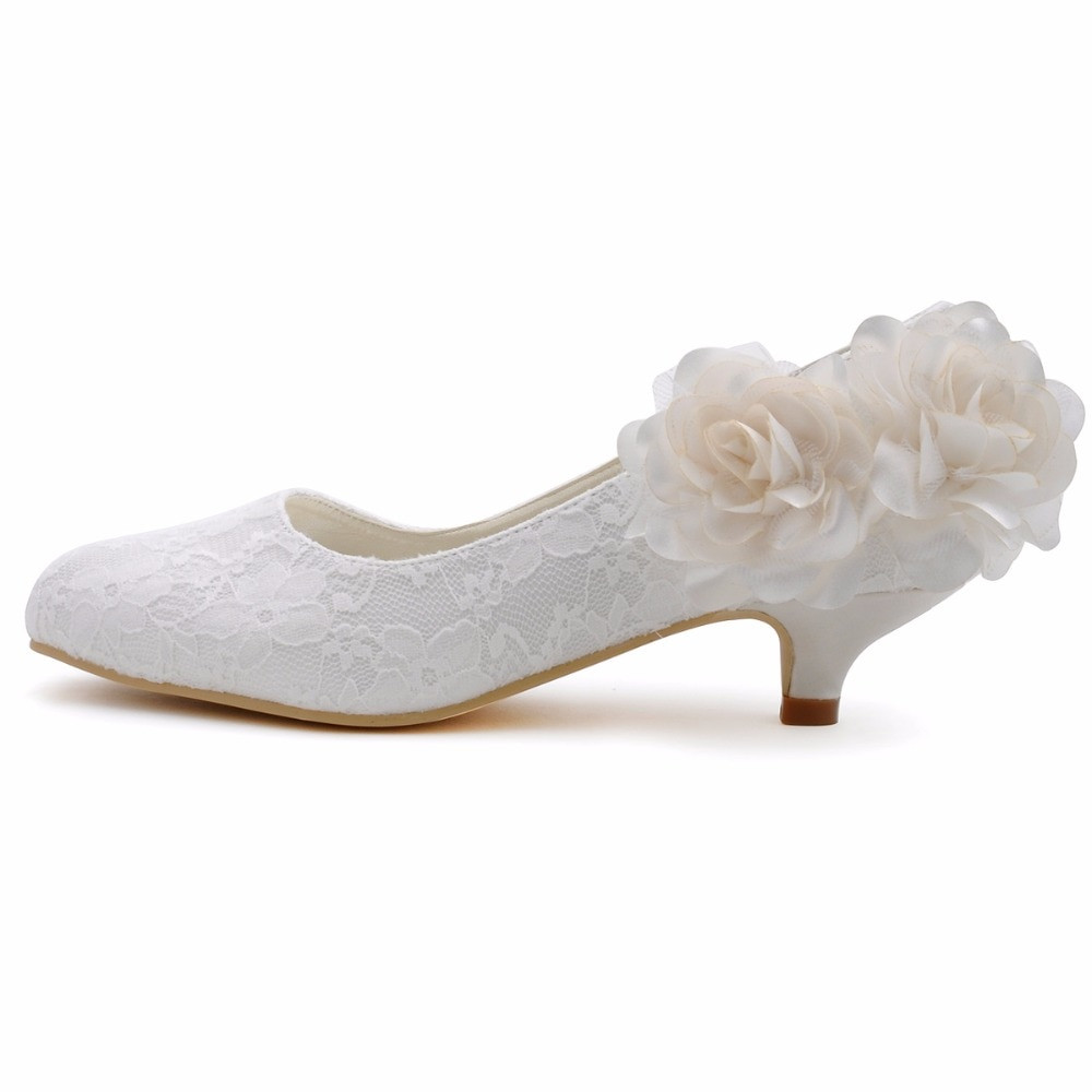 Comfortable Ivory Wedding Shoes
 Women Wedding Shoes Low Heel EP2130 Ivory Size 41 Round