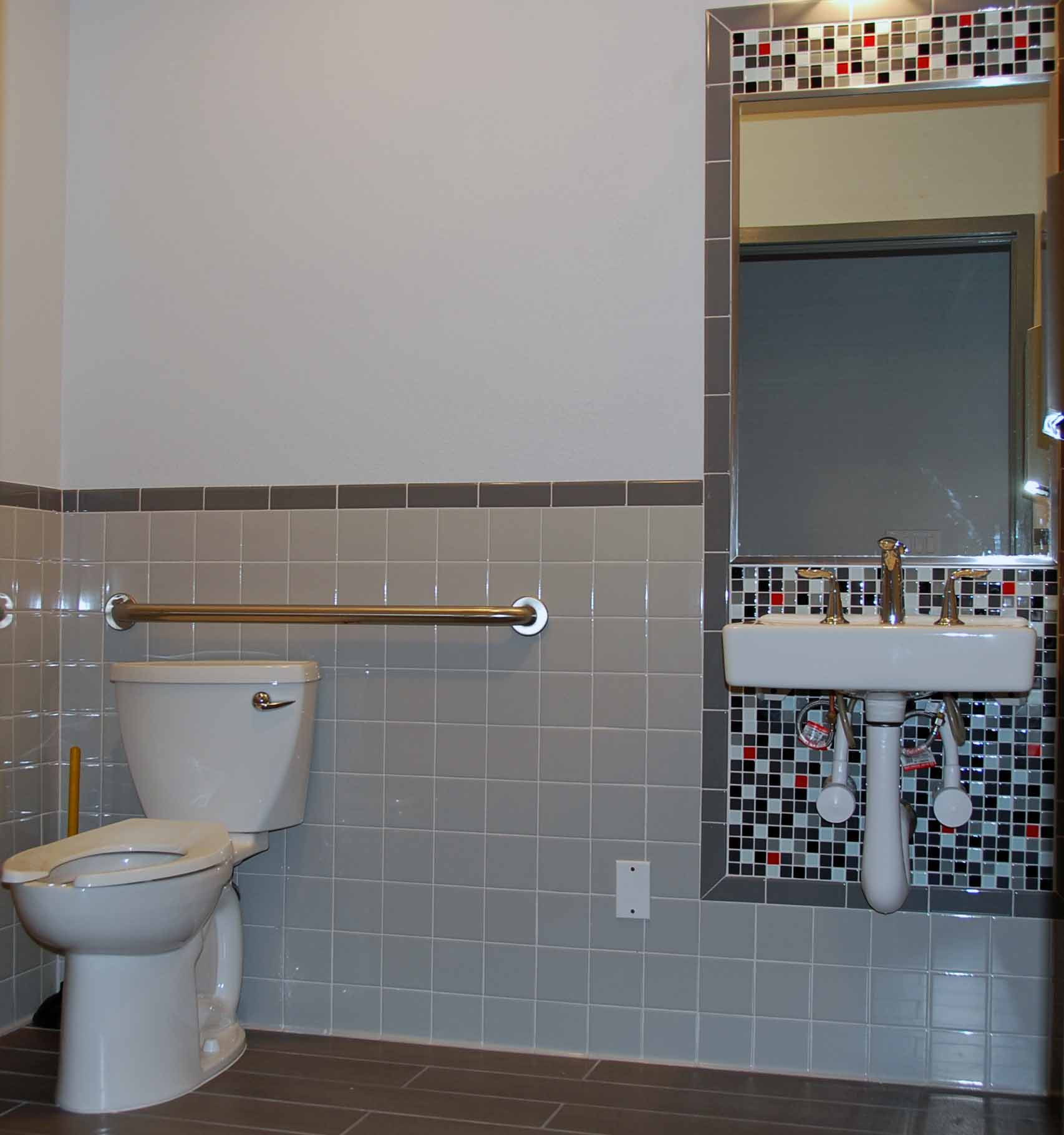 Commercial Bathroom Tile
 Cheap & cheerful tile design for an ADA bathroom – Katz