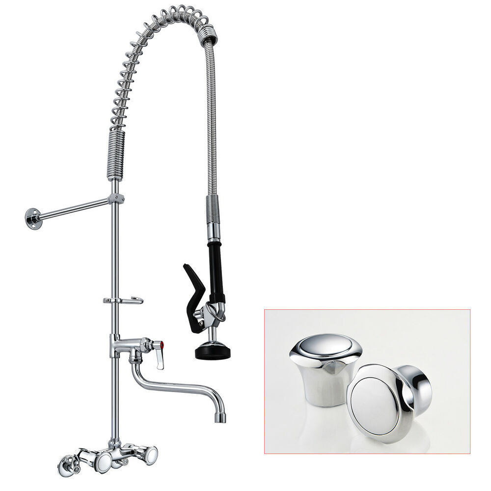 Commercial Kitchen Faucets Wall Mounted
 Chrome Wall mount 8" Centerset mercial Kitchen Pre Wash