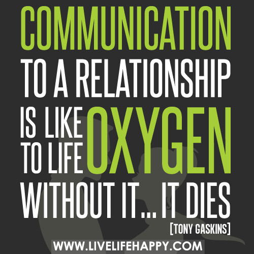 Communication In A Relationship Quotes
 munication to a relationship is like oxygen to life Wi