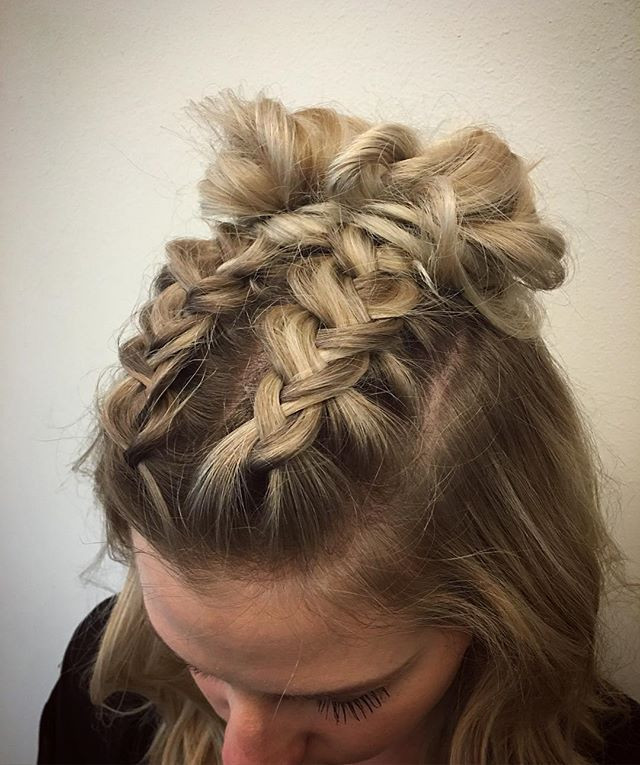Concert Hairstyles For Long Hair
 double dutch braids finished into buns for this cute