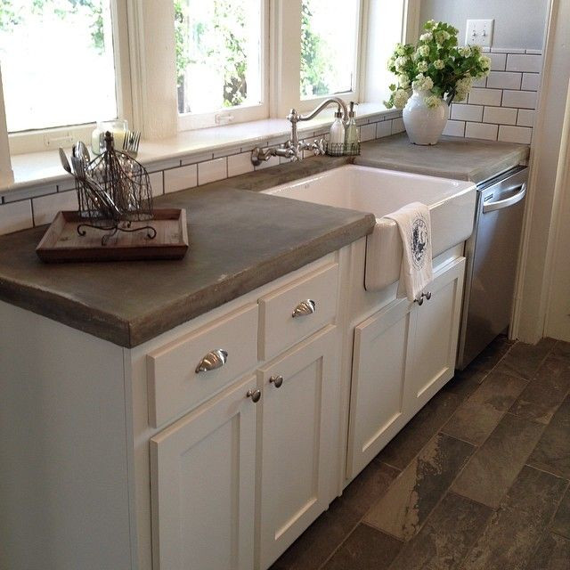 Concrete Counters Kitchen
 Love open airy spaces d also clients that like