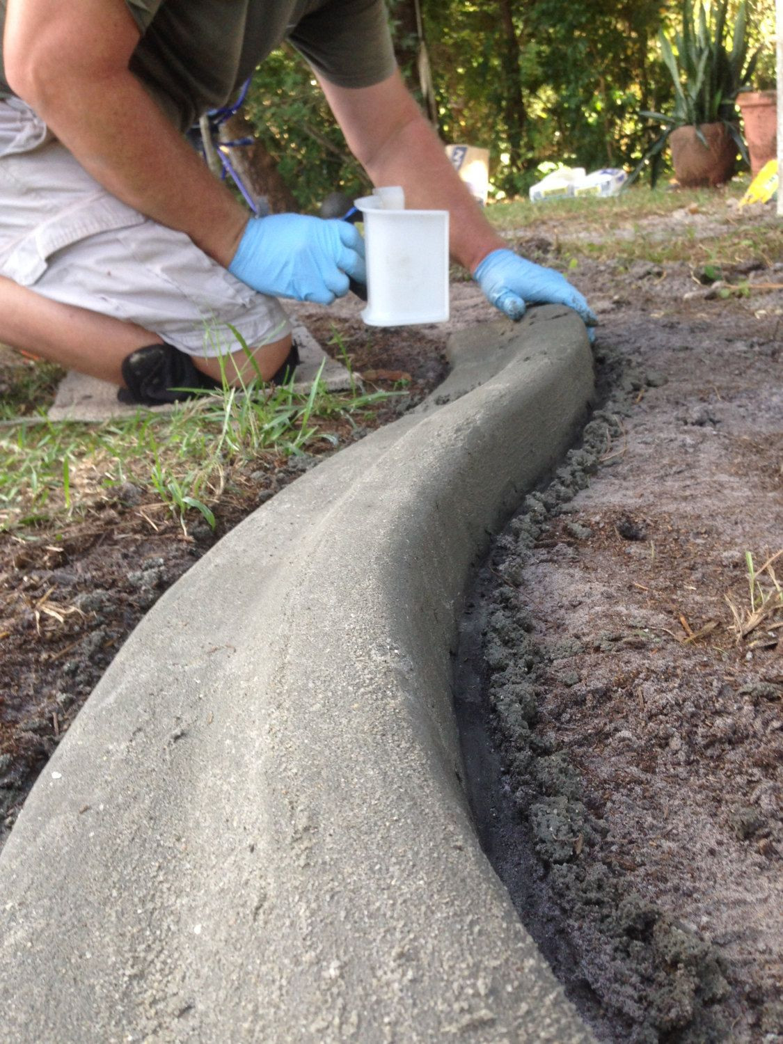 Concrete Landscape Edging Cost
 Make custom concrete curbing yourself and save Our custom