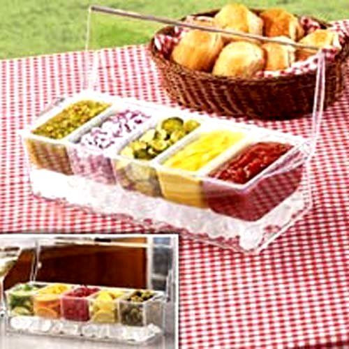Condiments For Hot Dogs
 COLD CONDIMENT SERVER 5 REMOVEABLE CONTAINERS MERCIAL