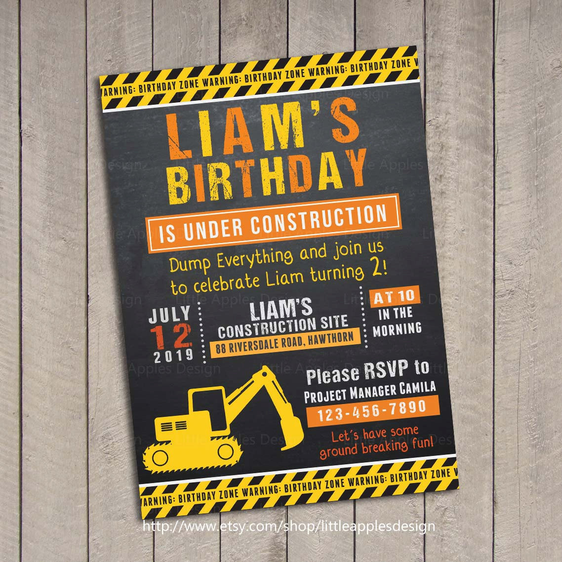 Construction Birthday Invitation
 Birthday Invitation Construction Dump Truck Invitation