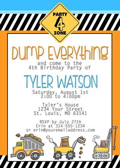Construction Birthday Invitation
 Construction Birthday Party with FREE Printables How to
