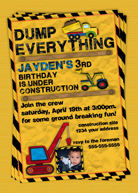 Construction Birthday Invitation
 Construction Birthday Party Invitation invite