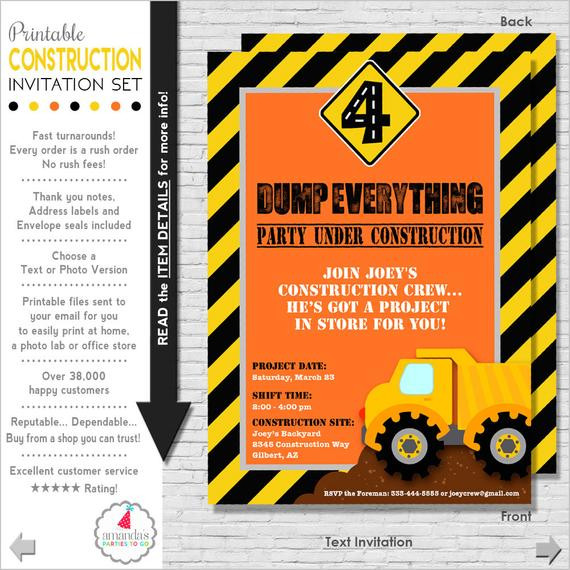 Construction Birthday Invitation
 Construction Party Invitation Construction Birthday