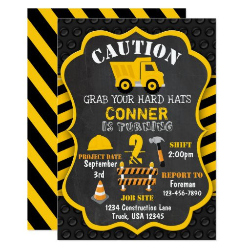 Construction Birthday Invitations
 Construction Birthday Invitation Dump Truck