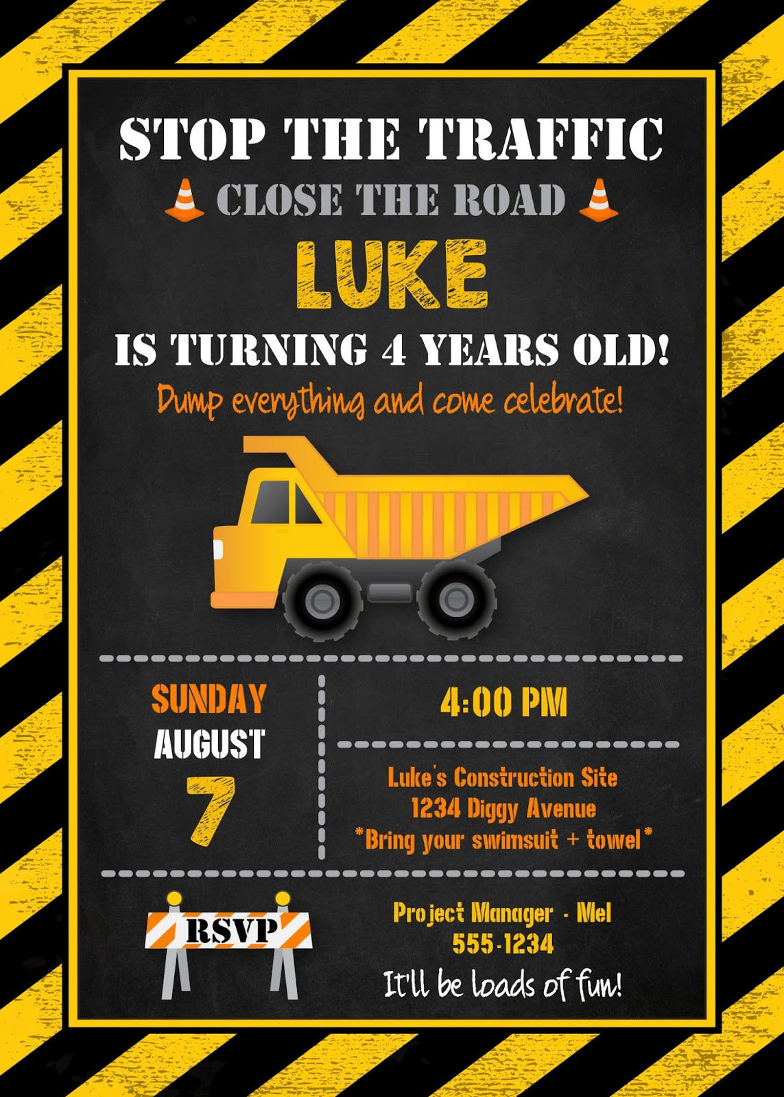 Construction Birthday Invitations
 The Larson Lingo Luke s Construction Party $250