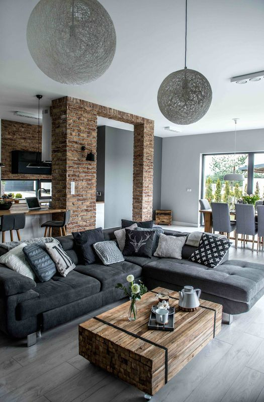 Contemporary Living Room Decor
 Nordic gray modern home interior design in 2019