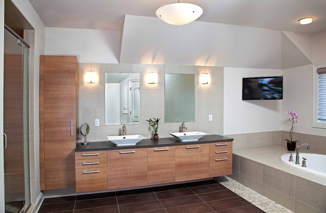 Contemporary Master Bathroom
 Modern Master Bathroom Spa Design Contemporary
