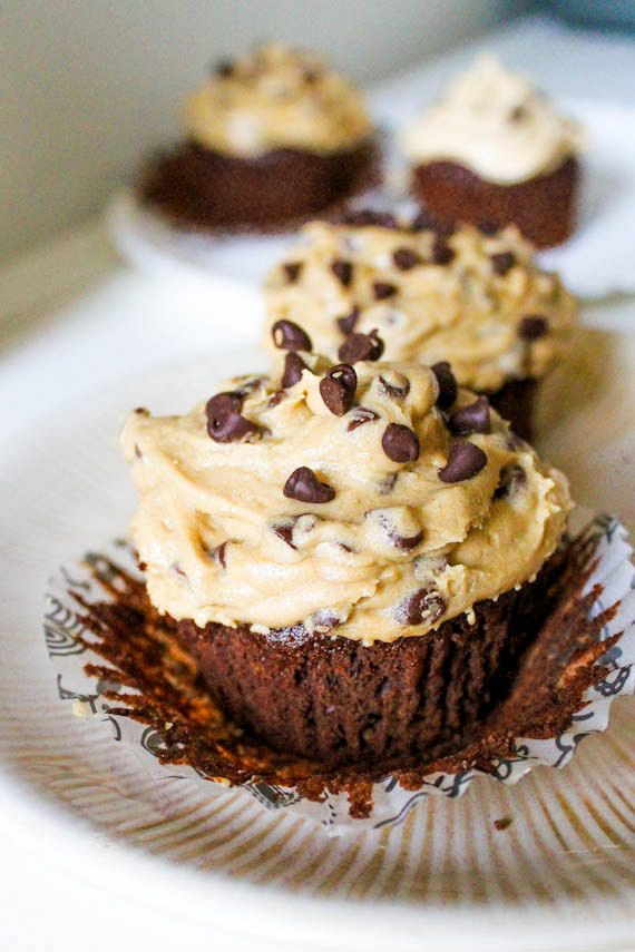 Cookie Dough Icing
 Fudge Brownie Cupcakes with Cookie Dough Frosting Sallys