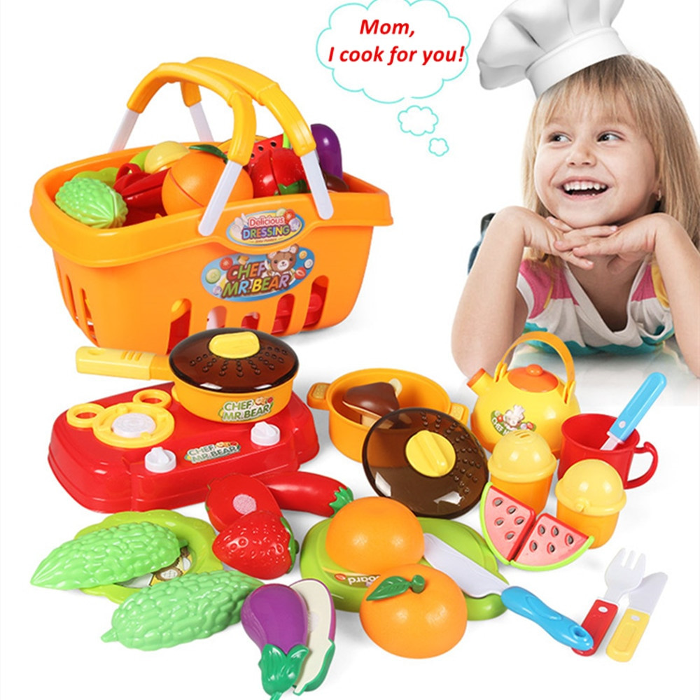 Cooking Gifts For Kids
 meibeile Kids Plastic Cooking Cut Fruits Ve ables Food