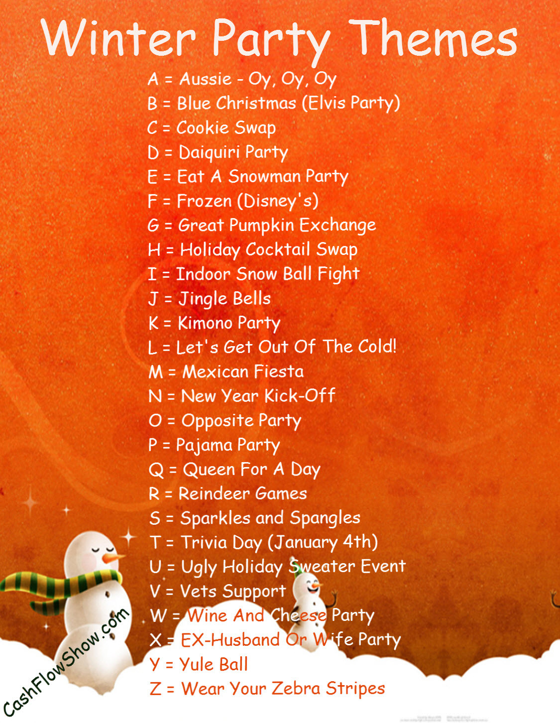 Cool Holiday Party Ideas
 Read A Z List To Find A Winter Party Theme For Your Event