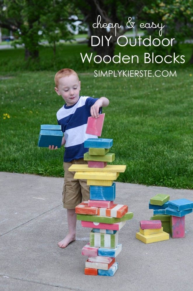 Cool Outdoor Toys For Kids
 Cheap & easy DIY outdoor wooden blocks