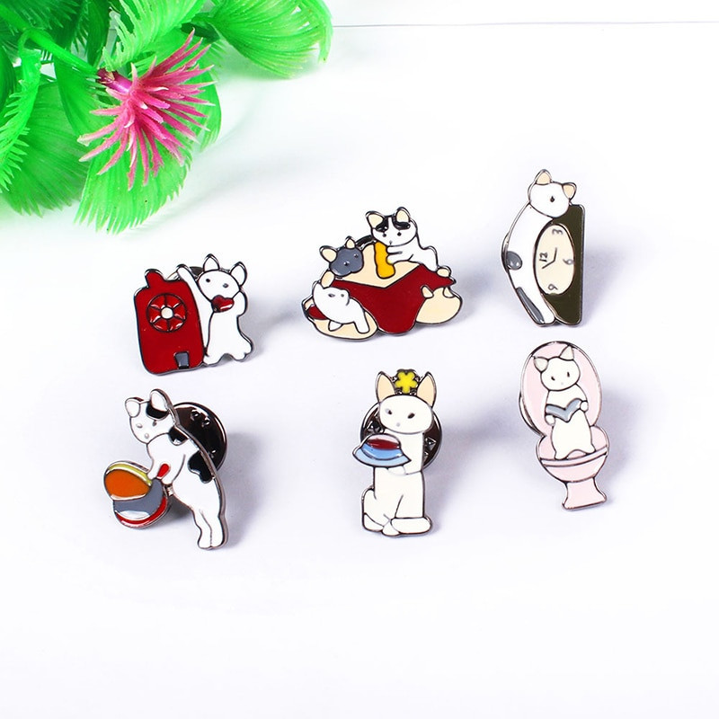 Cool Pins
 Cute Cartoon Cat Toilet Hat Bell Phone Funny Cool Summer