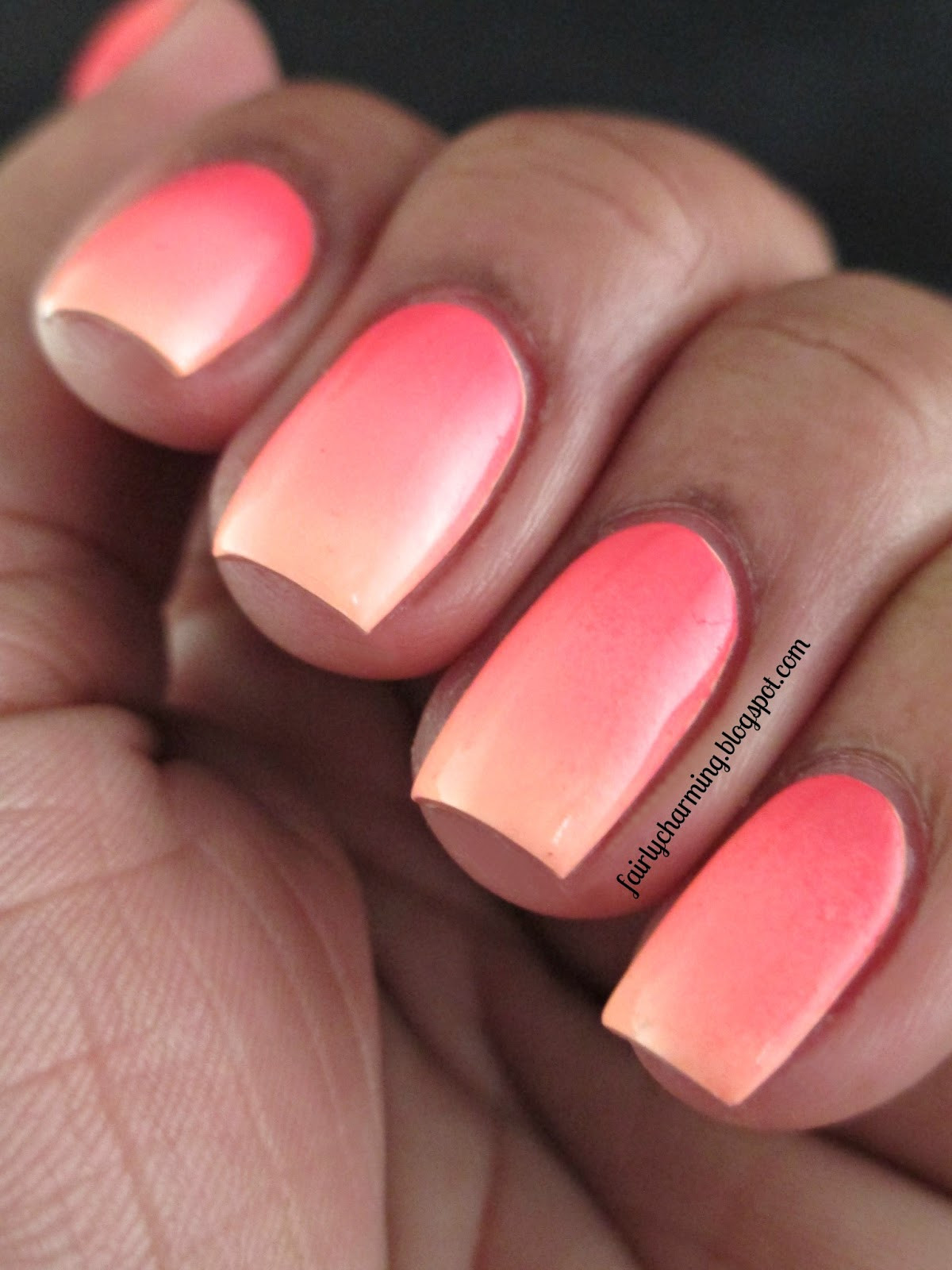 Coral Nail Ideas
 Fairly Charming Neon Makes Me Happy